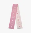 Mcm Bicolor Monogram Jacquard Wool Stole In Soft Pink