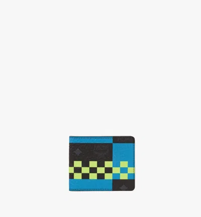 Mcm Bifold Wallet In Checkerboard Visetos In Black