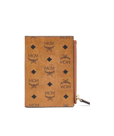 Mcm Bifold Zip Card Wallet In Visetos Original In Multi