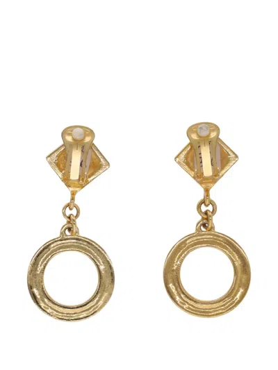 Pre-owned Mcm Bijoux Drop Earrings In Gold