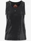 Mcm Stretch Jersey Top With Sequins In Black