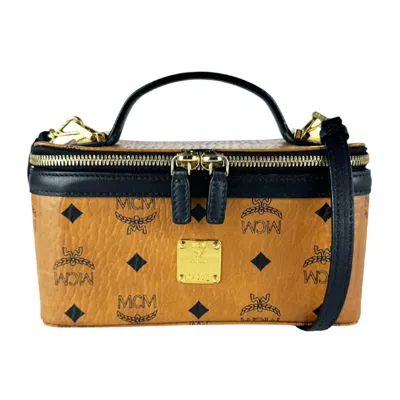 Pre-owned Mcm Black Brown Leather Shoulder Bag () In Black, Brown
