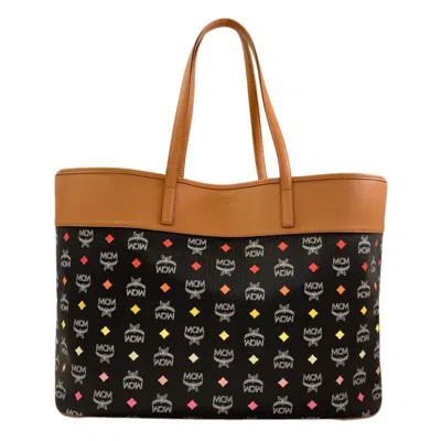 Pre-owned Mcm Black Brown Leather Tote Bag () In Black, Brown