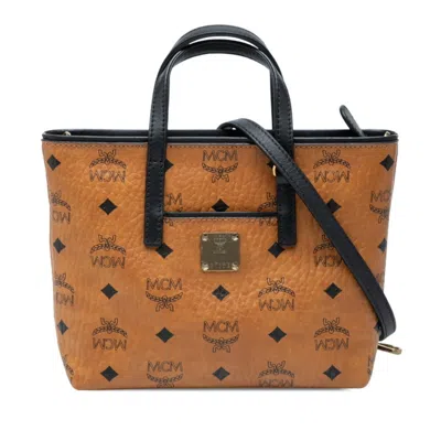 Pre-owned Mcm Black Brown Pvc Handbag Shoulder Bag () In Black, Brown