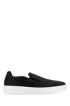 Mcm Canvas And Leather Slip Ons With Contrast Sole