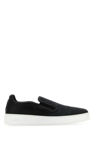 Mcm Black Canvas And Leather Neo Terrain Slip Ons