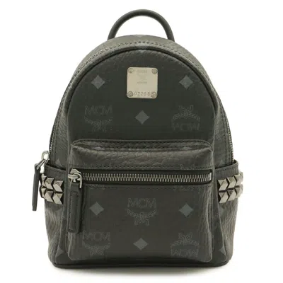Pre-owned Mcm Black Coated Canvas Backpack ()