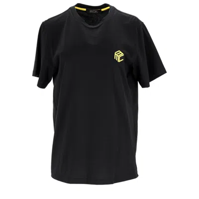 Mcm Black Cotton T-shirt With Iconic Logo
