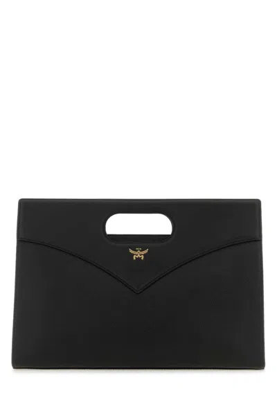 Mcm Black Debossed-logo Medium Crossbody Bag