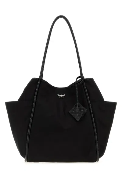 Mcm Black Fabric Aren Shopping Bag
