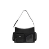 Mcm Black Fabric Shoulder Bag In Black