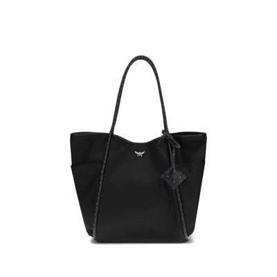 MCM BLACK FABRIC SHOULDER BAG