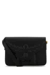 Mcm Black Leather Small Himmel Laurel Crossbody Bag In Black