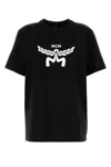 Mcm Crew Neck Graphic Print Short Sleeves Top In Black