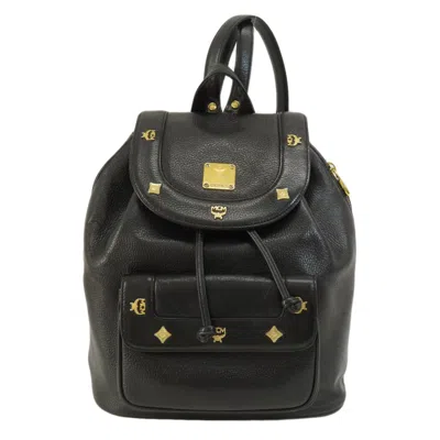 Pre-owned Mcm Black Leather Backpack ()
