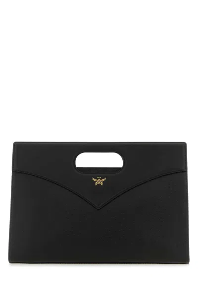Mcm Black Leather Diamond Handbag
