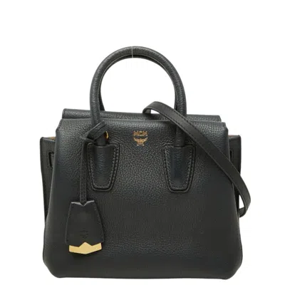 Pre-owned Mcm Black Leather Handbag Shoulder Bag ()