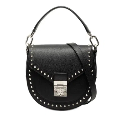 Pre-owned Mcm Black Leather Handbag Shoulder Bag ()