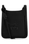 Mcm Logo Shoulder Bag In Black