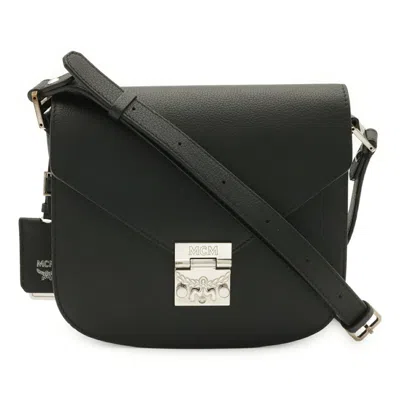 Pre-owned Mcm Black Leather Pochette Shoulder Bag ()