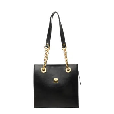 Pre-owned Mcm Black Leather Shoulder Bag Tote Bag ()