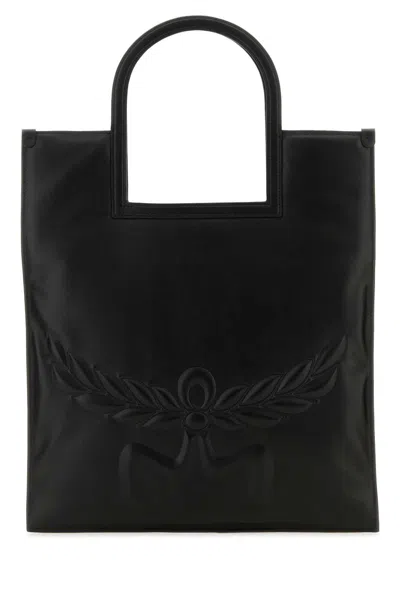 Mcm Black Nappa Leather Aren Shopping Bag