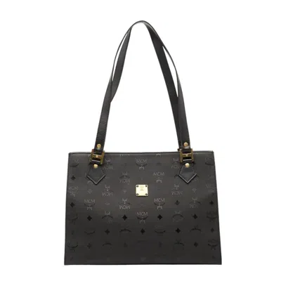 Pre-owned Mcm Black Nylon Leather Shoulder Bag Tote Bag ()