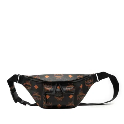 Pre-owned Mcm Black Orange Pvc Pouch Sling Bag () In Black, Orange