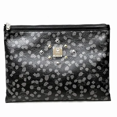 Pre-owned Mcm Black Pvc Leather Clutch Bag ()