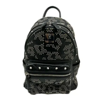 Pre-owned Mcm Black Silver Leather Backpack ()
