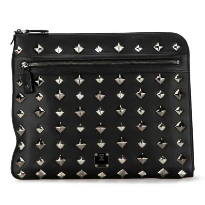 Pre-owned Mcm Black Silver Pvc Leather Clutch Bag ()