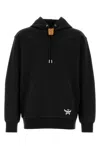 Mcm Stretch Polyester Blend Hooded Sweatshirt In Black