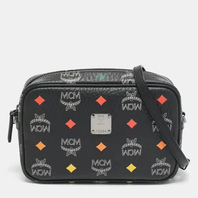 Pre-owned Mcm Black Visetos Coated Canvas Camera Bag