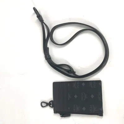 Pre-owned Mcm Black Yellow Leather Coin Purse/coin Case () In Black, Yellow
