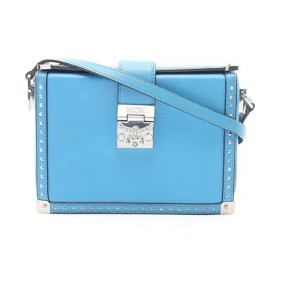 Pre-owned Mcm Blue Leather Handbag Shoulder Bag ()