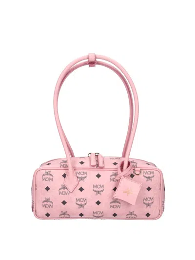 Mcm Bolsa De Hombro In Color Carne Y Neutral