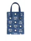 Mcm Aren Mini Tote In Blue