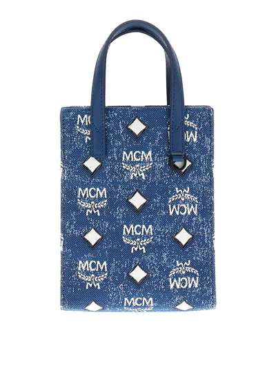 Mcm Aren Mini Tote In Blue
