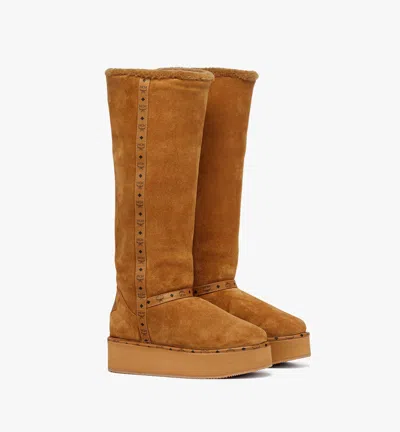 MCM BOOTS IN CALFSKIN SUEDE LEATHER