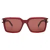 Mcm Bordeaux Square Unisex Sunglasses Mw0020 69s 54 In Red