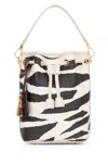 Mcm Zebra Printed Drawstring Tote Bag In Multi