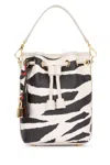 Mcm Zebra Printed Drawstring Tote Bag In Bk
