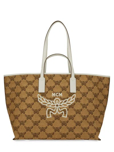 Mcm Medium "himmel" Tote Bag In Beige
