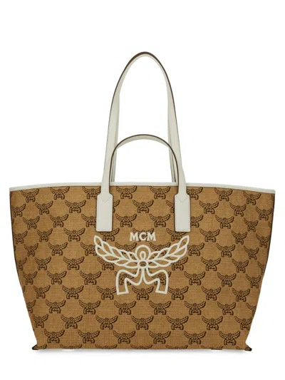 Mcm Medium "himmel" Tote Bag In Beige