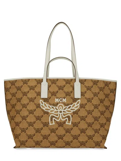 Mcm Medium "himmel" Tote Bag In Beige