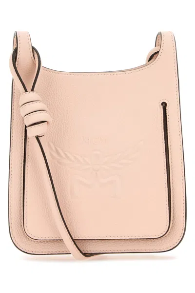 MCM MCM PASTEL PINK LEATHER MINI HIMMEL HOBO CROSSBODY BAG