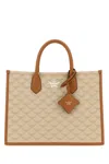 Mcm Canvas Himmel Medium Shopping Bag