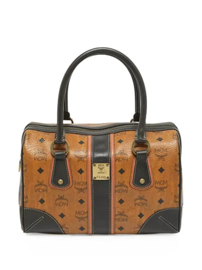 Pre-owned Mcm Boston Heritage Tote Bag In Brown