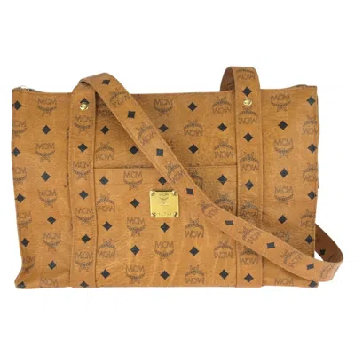 Pre-owned Mcm Brown Camel Pvc Shoulder Bag Tote Bag () In Brown, Camel