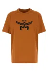 Mcm Laurel Logo Print T-shirt In Organic Cotton In Brown